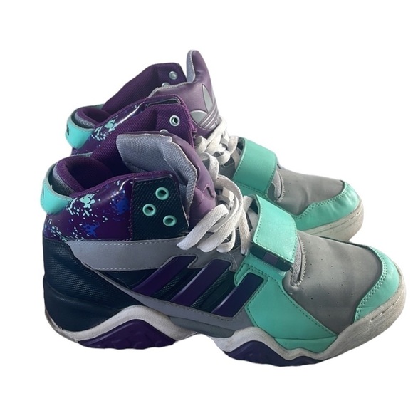 Vintage Adidas Men's Size 10 Purple and Blue Shoes - Picture 1 of 10